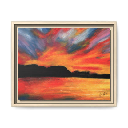 Sunset Over The Lake Framed Wall Art