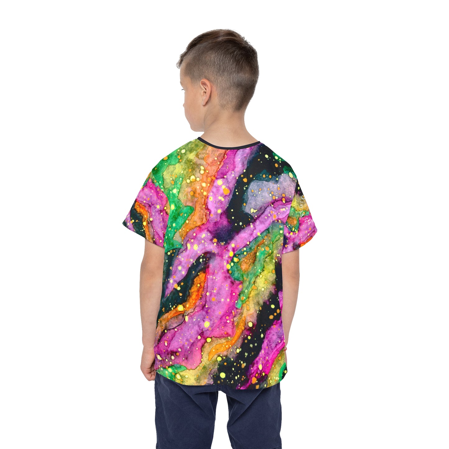 Neon Galaxy Kids Sports Jersey (AOP)