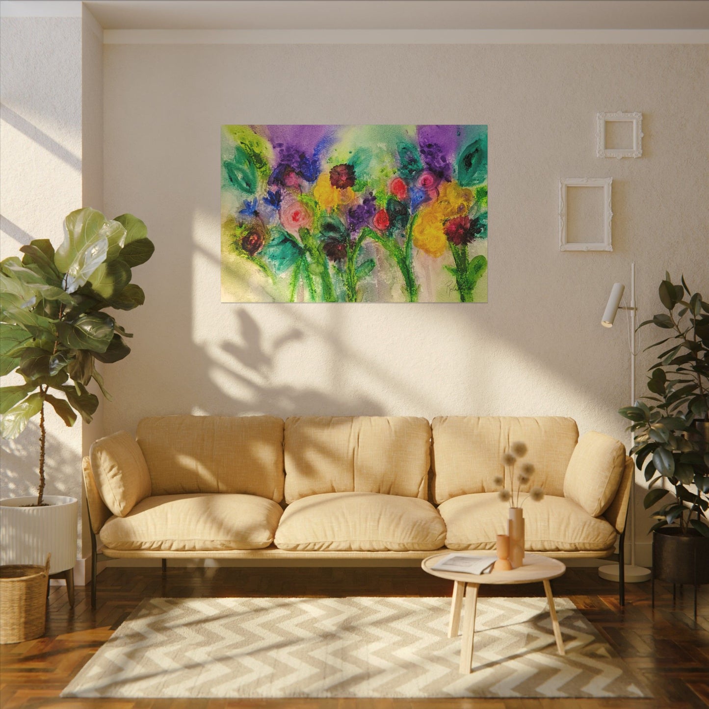 Abstract Flowers Canvas Gallery Wrap