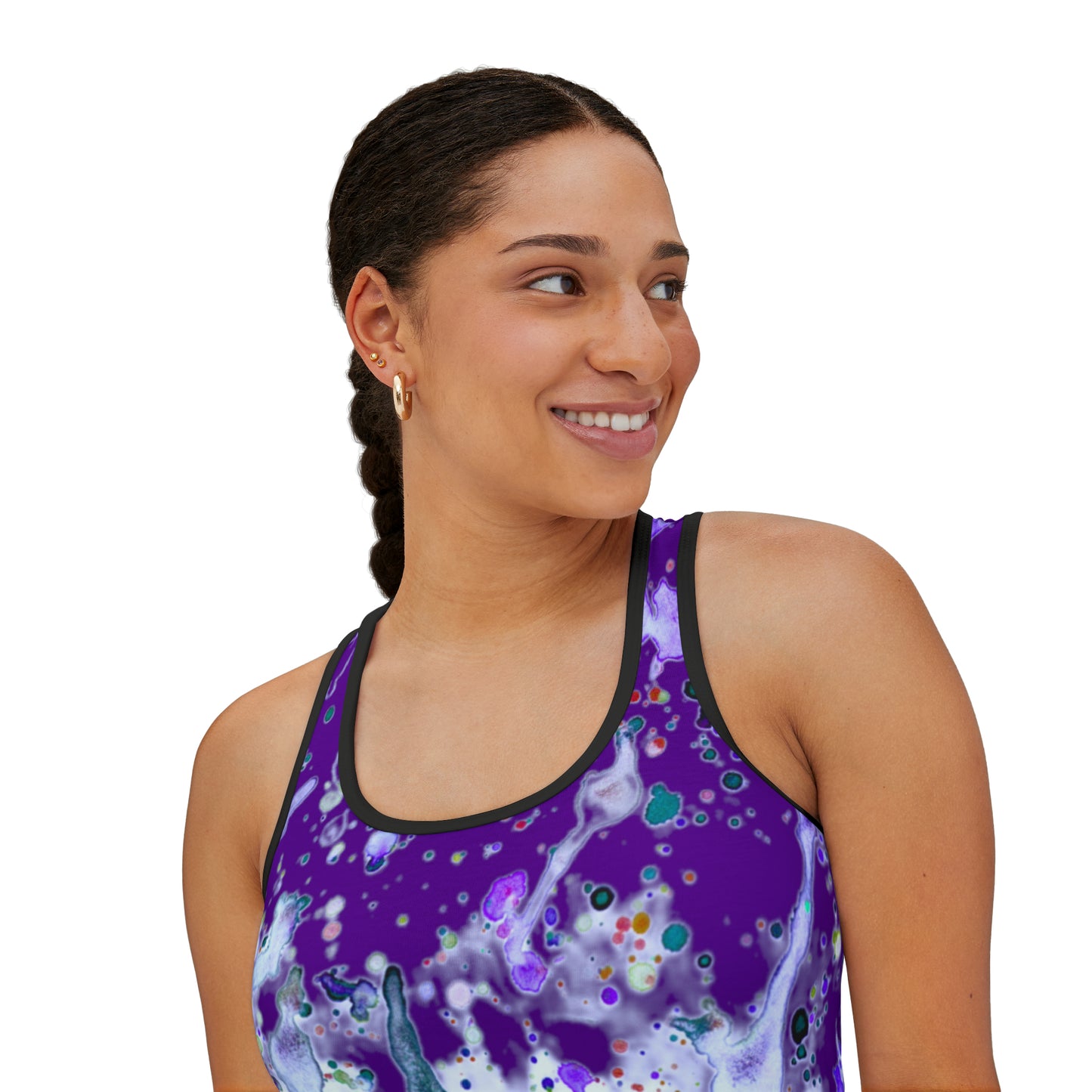 Purple Color Splash Women's Tank Top (AOP)
