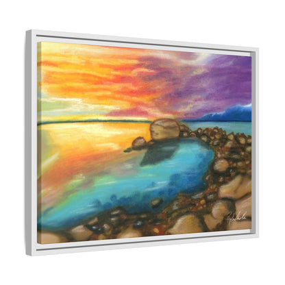 Sunset Ocean Beach Framed Wall Art