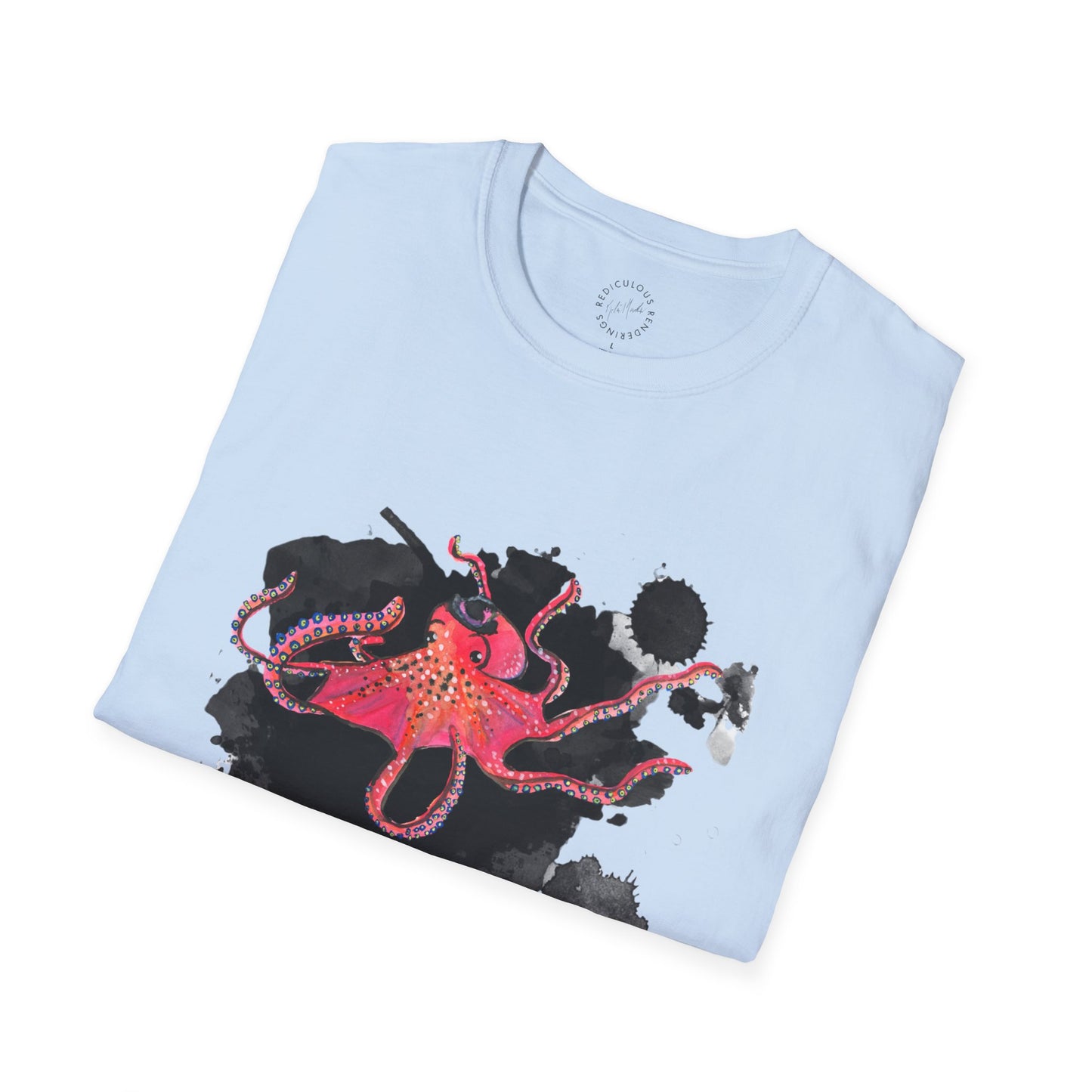 Octopus Ink Blot Unisex Softstyle T-Shirt