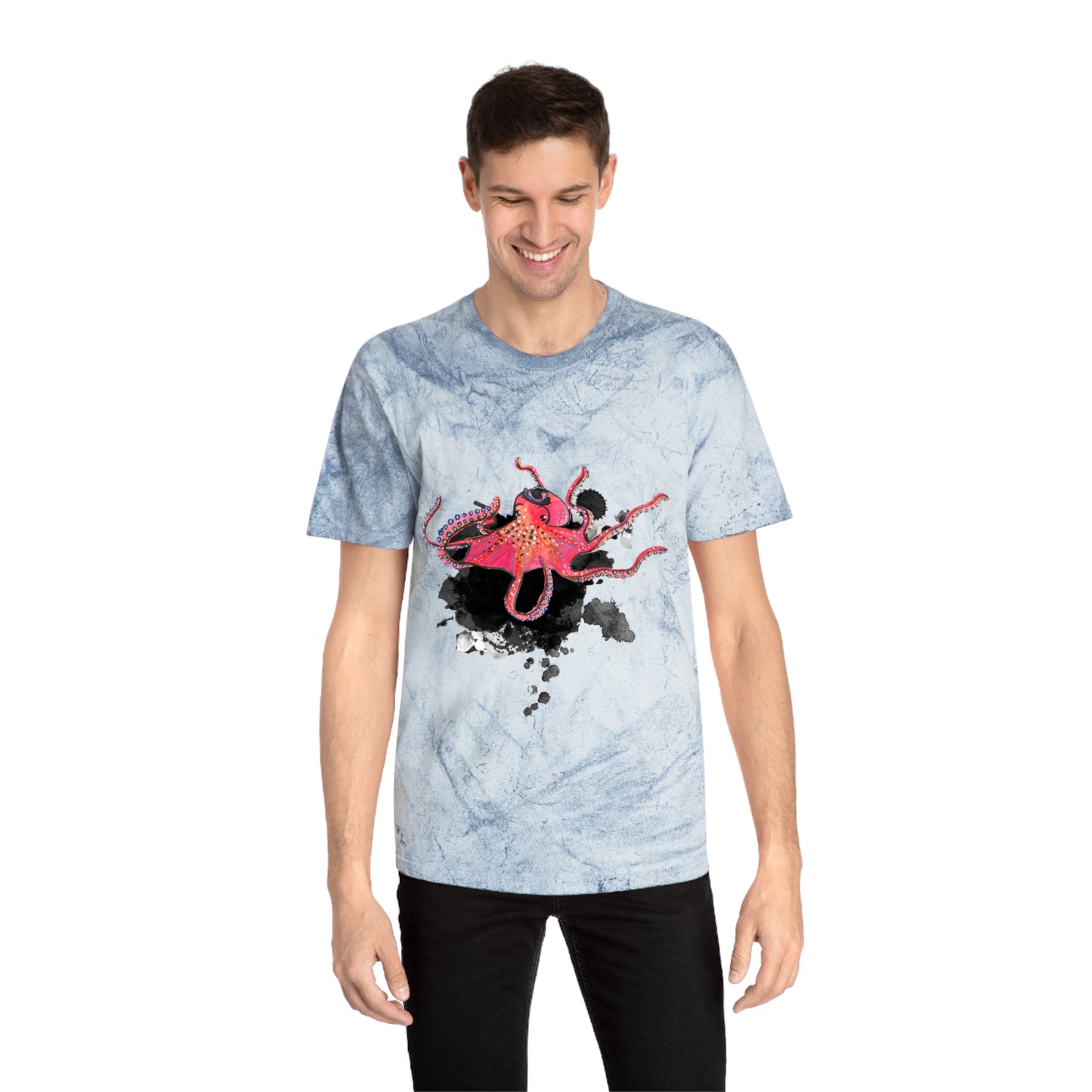 Red Octopus Unisex Color Blast T-Shirt