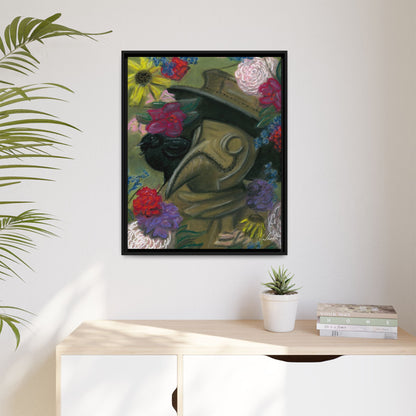 Plague Doctor and Raven Framed Wall Art