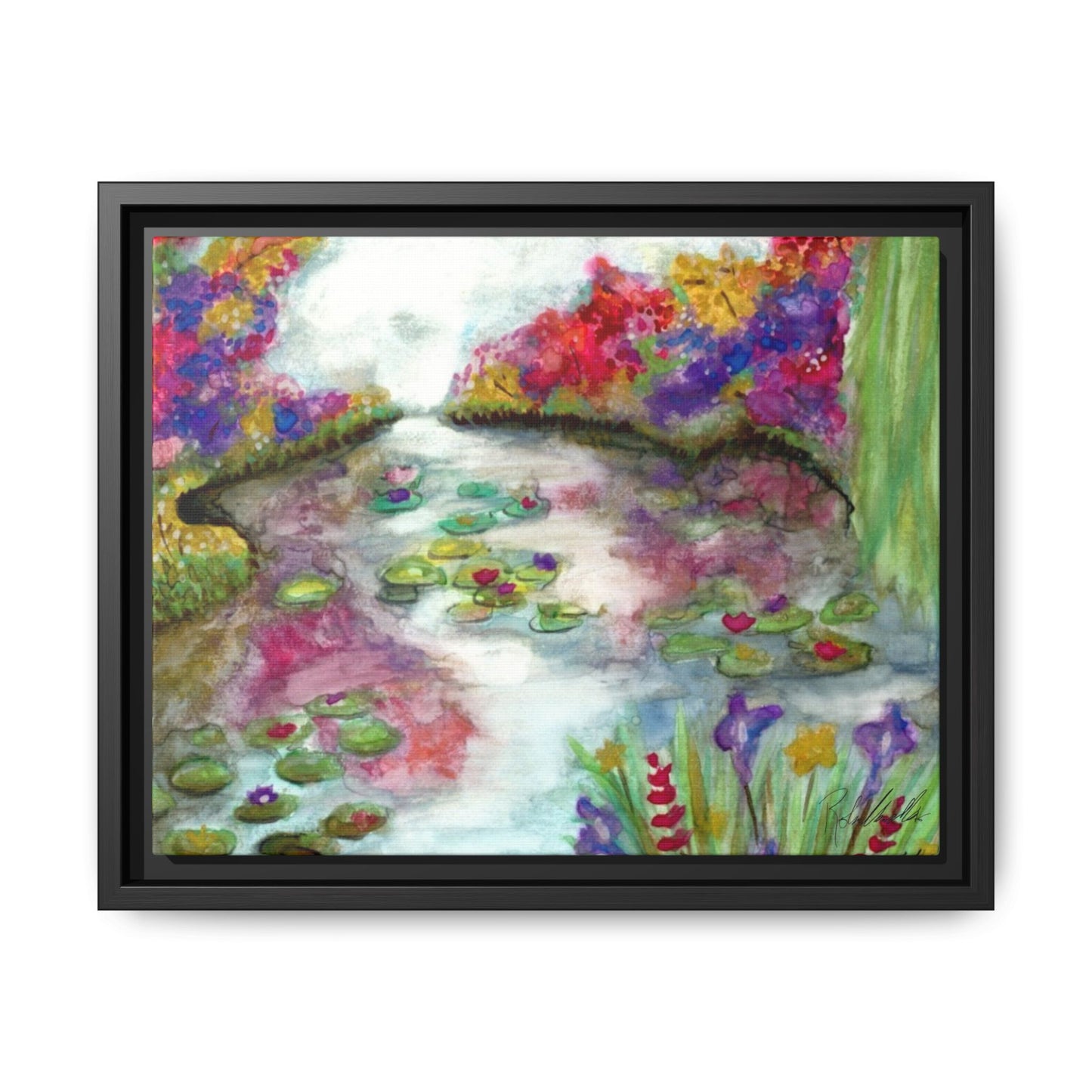 Floral Summer Pond Framed Wall Art