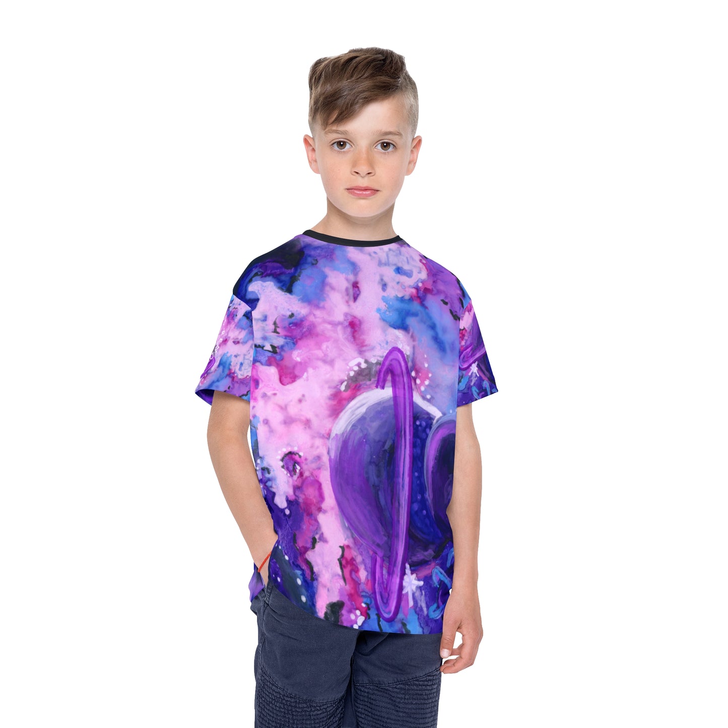 Purple Galaxy Kids Sports Jersey (AOP)