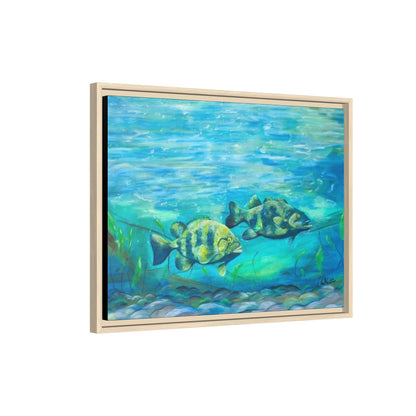 Framed Matte Canvas - Underwater Fish Scene