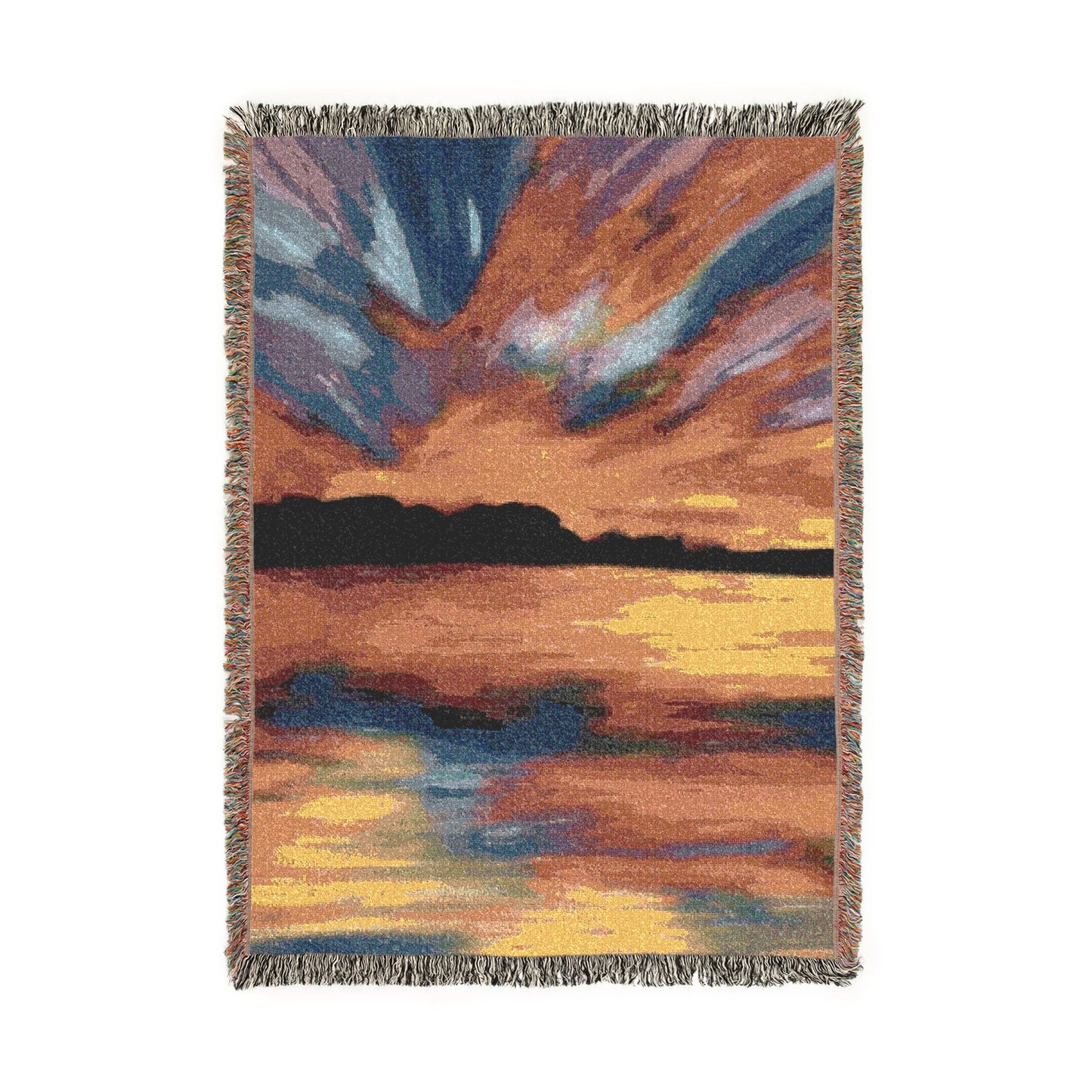 Abstract Sunset Woven Blanket