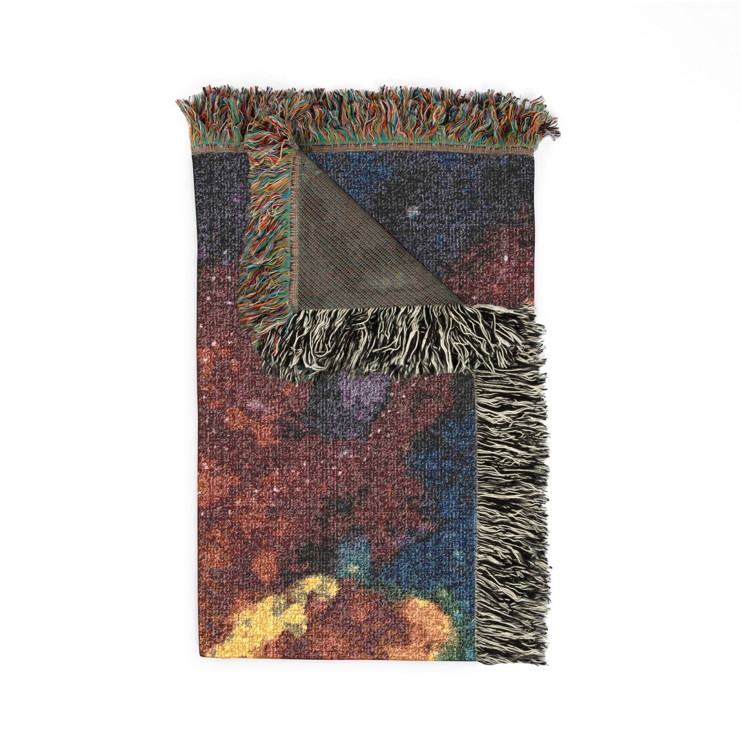 Abstract Aurora Woven Blanket — Colorful Pixel Art Throw for Living Room & Bedroom