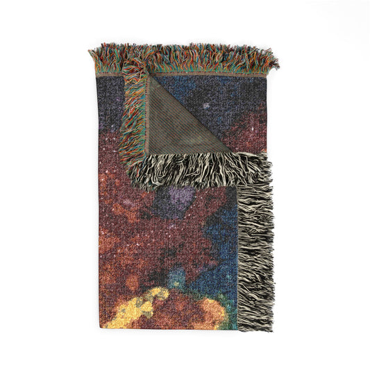 Abstract Aurora Woven Blanket — Colorful Pixel Art Throw for Living Room & Bedroom