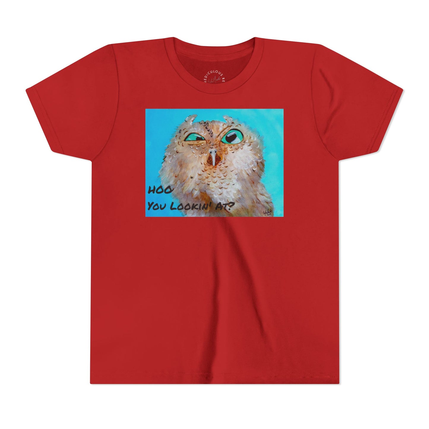 Youth Owl Tee "Hoo You Looking At?" - Cute Kids Graphic T-Shirt