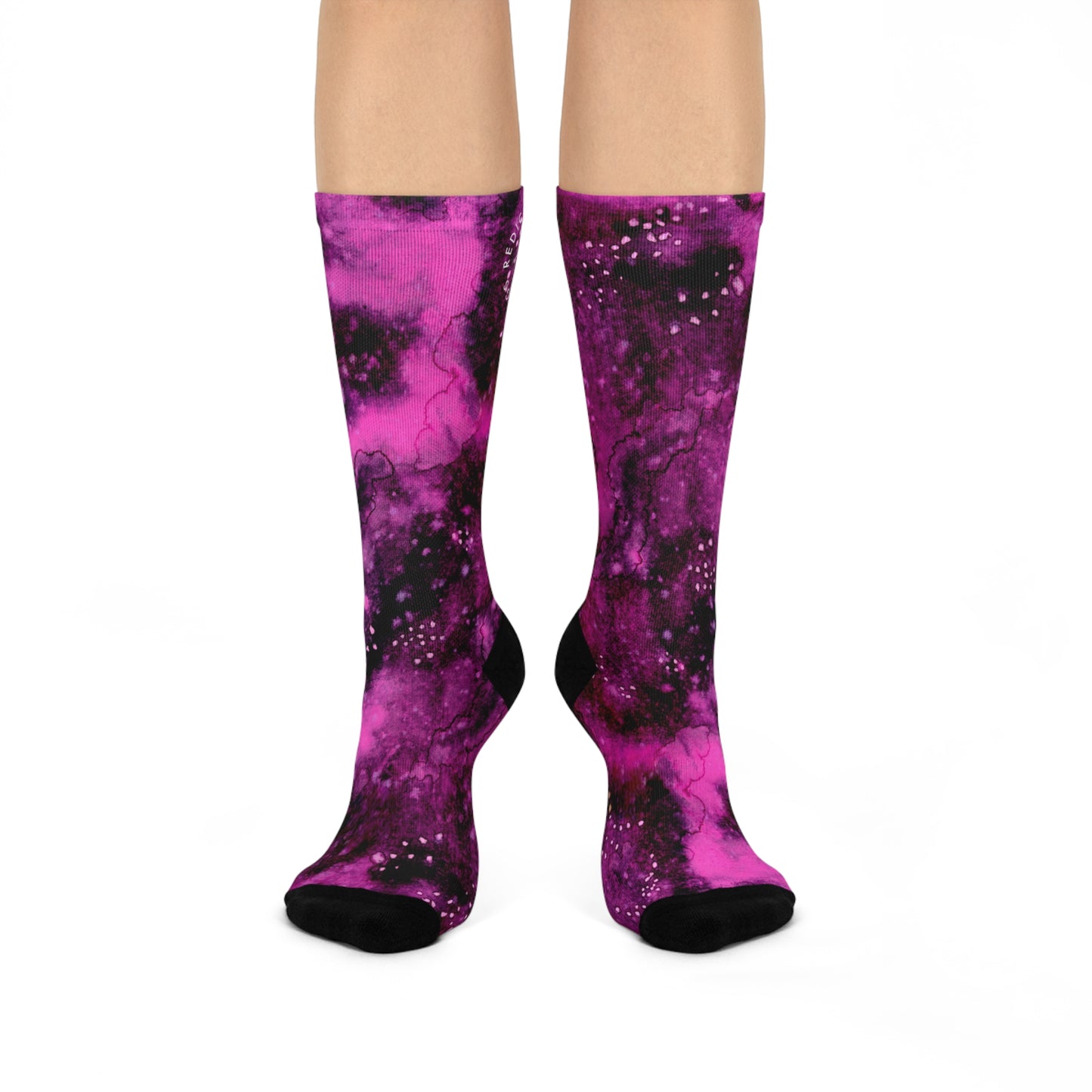 Rose Colored Galaxy Cushioned Crew Socks