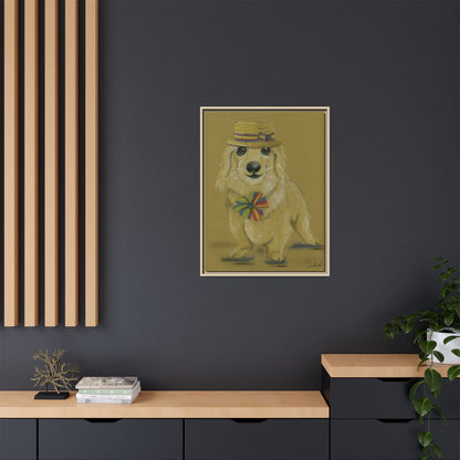 Weiner Dog in Hat Framed Wall Art