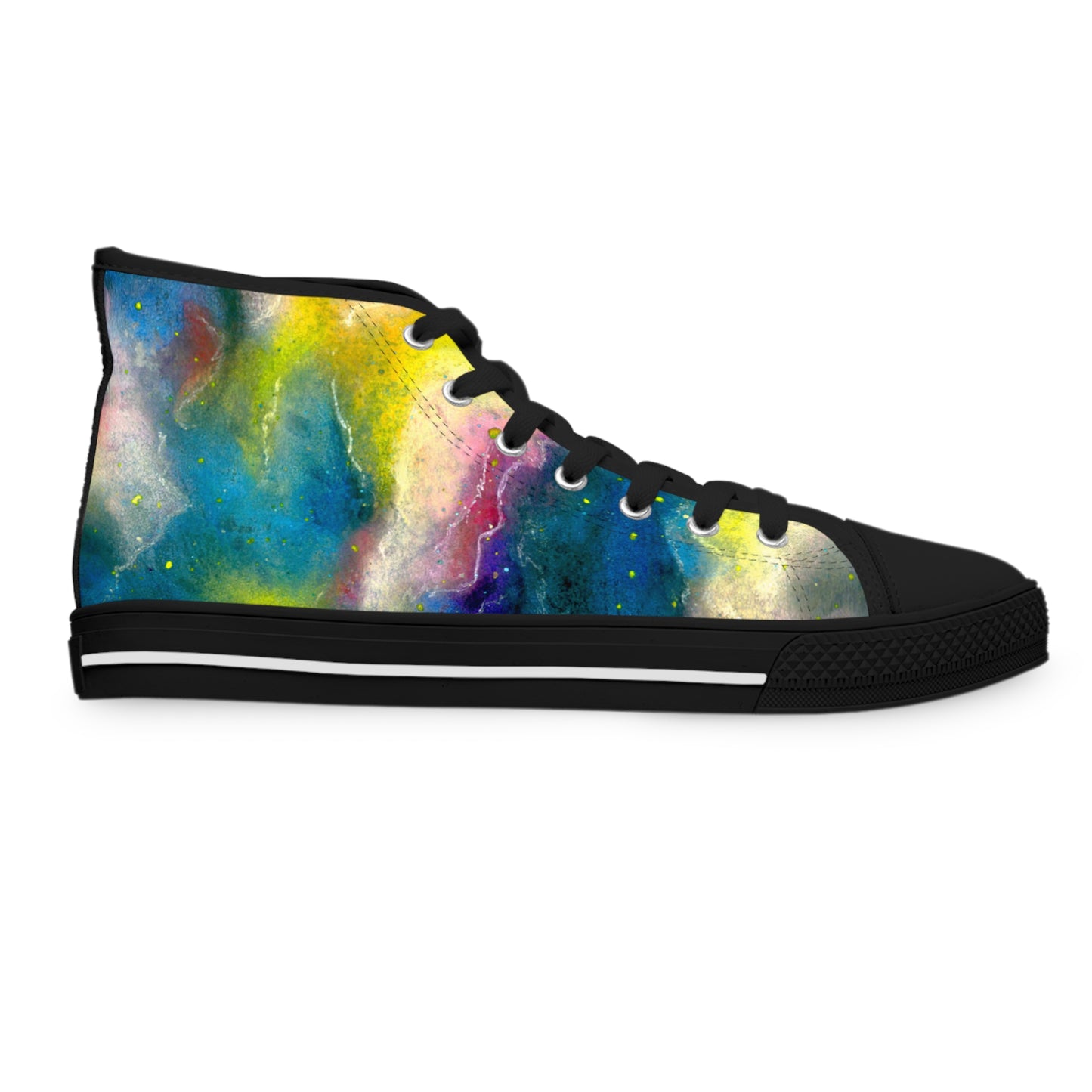 Women's High Top Sneakers — Colorful Galaxy Watercolor Print