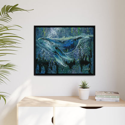 Watercolor Whale Framed Wall Art
