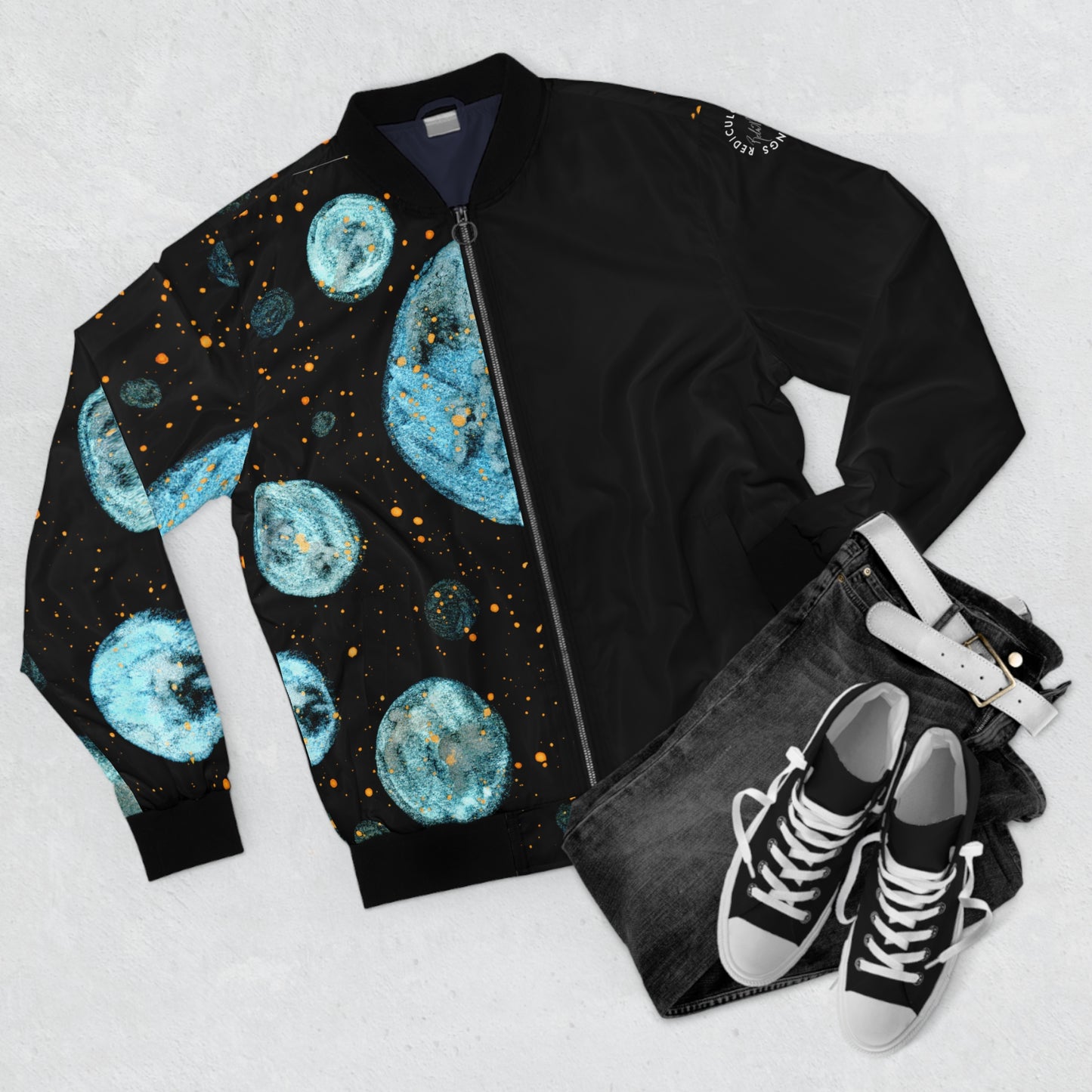 Little Blue Planets Galaxy Men's Bomber Jacket (AOP)