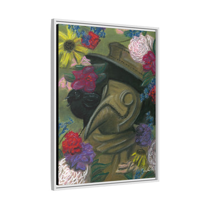 Plague Doctor and Raven Framed Wall Art