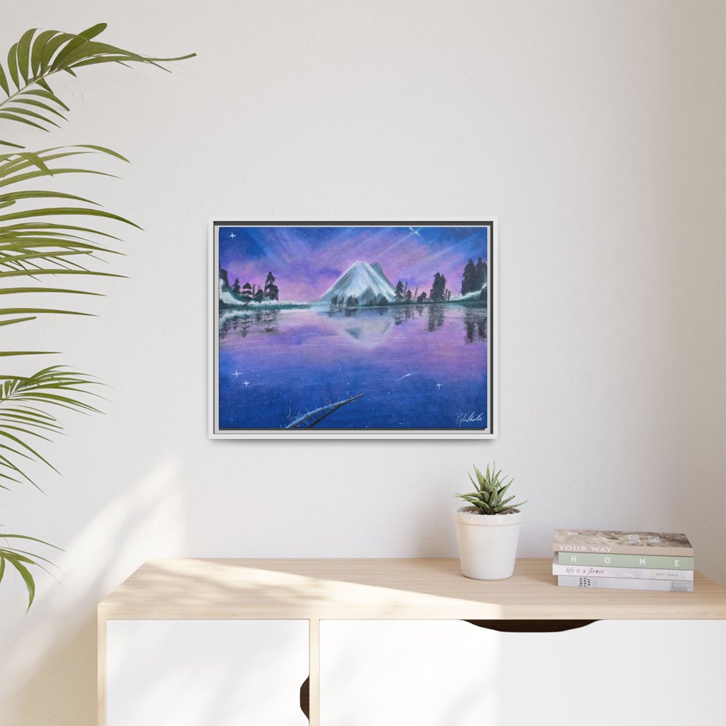 Purple Sky Over Lone Mountain Framed Wall Art
