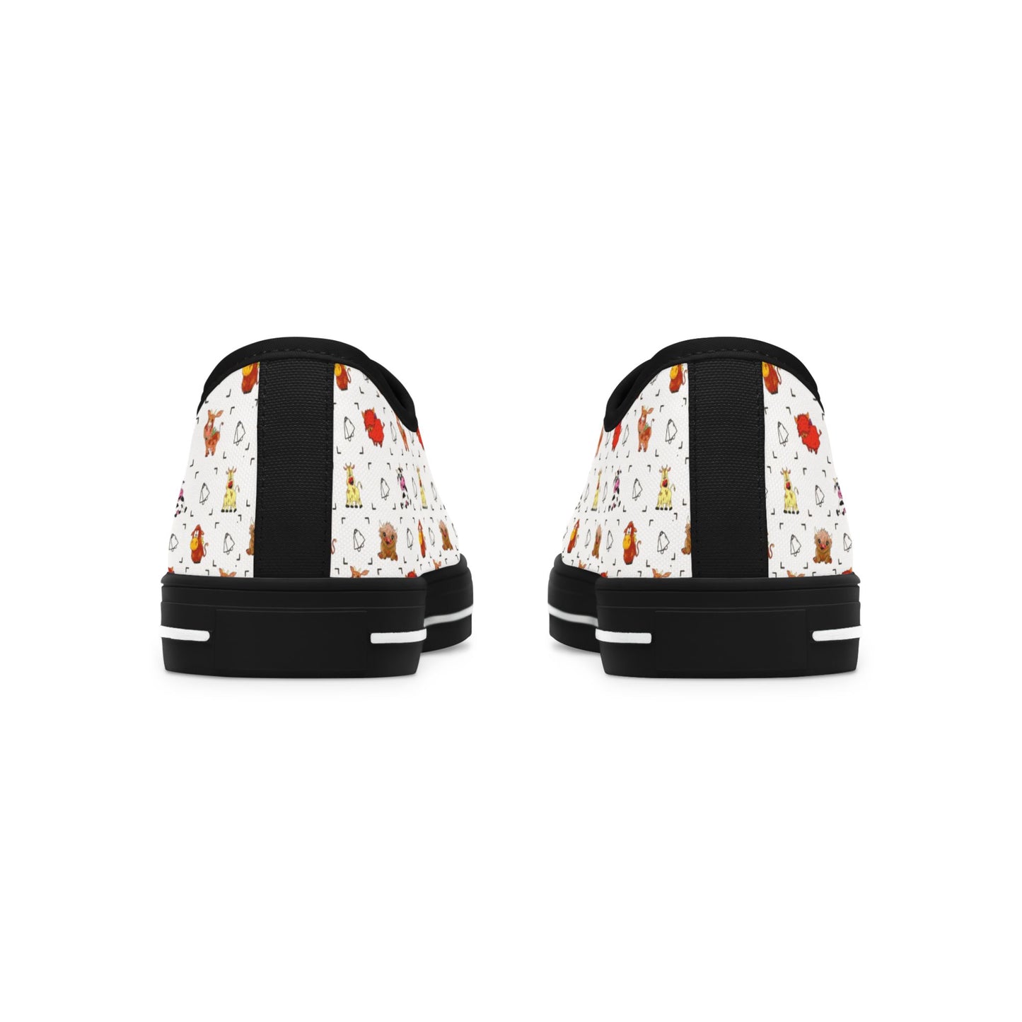 Cute Cow Bell Printed Women's Classic Low Top Sneaker Shoes