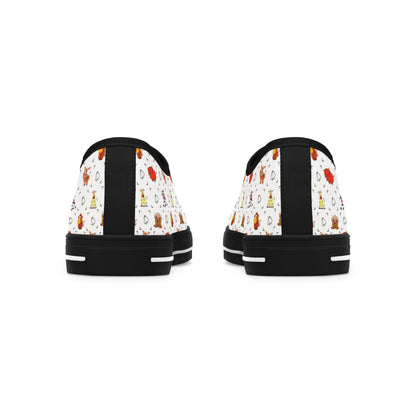 Cute Cow Bell Printed Women's Classic Low Top Sneaker Shoes