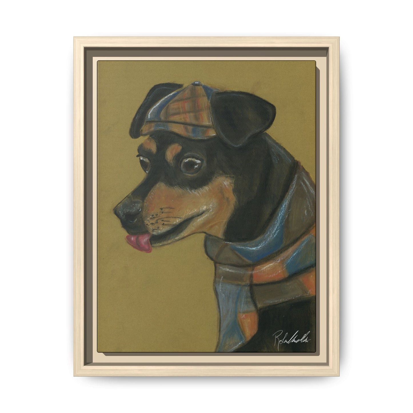 Small Chihuahua Dog in Hat Framed Wall Art