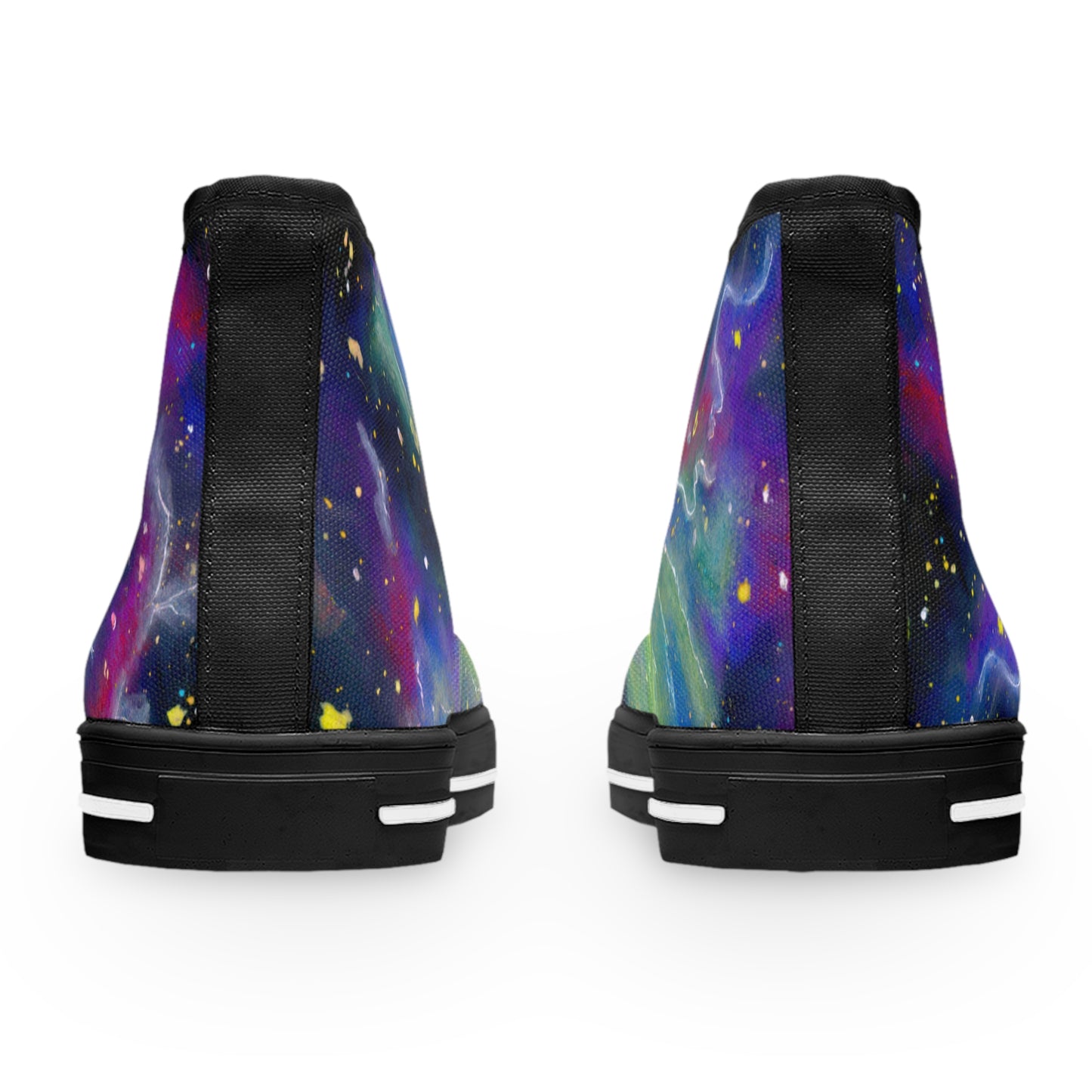 Galaxy Swirl High-Top Sneakers — Colorful Cosmic Women's Canvas Shoes