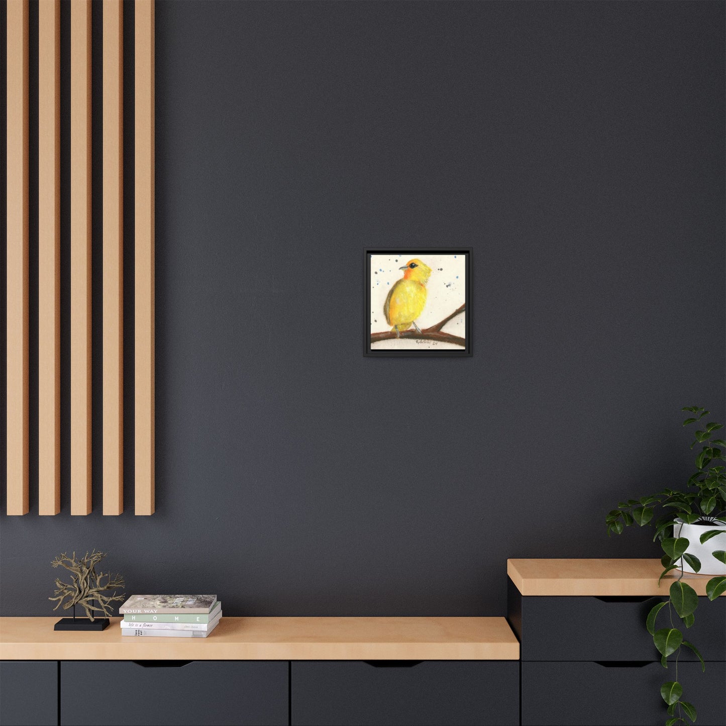 Yellow Canary Bird Framed Wall Art