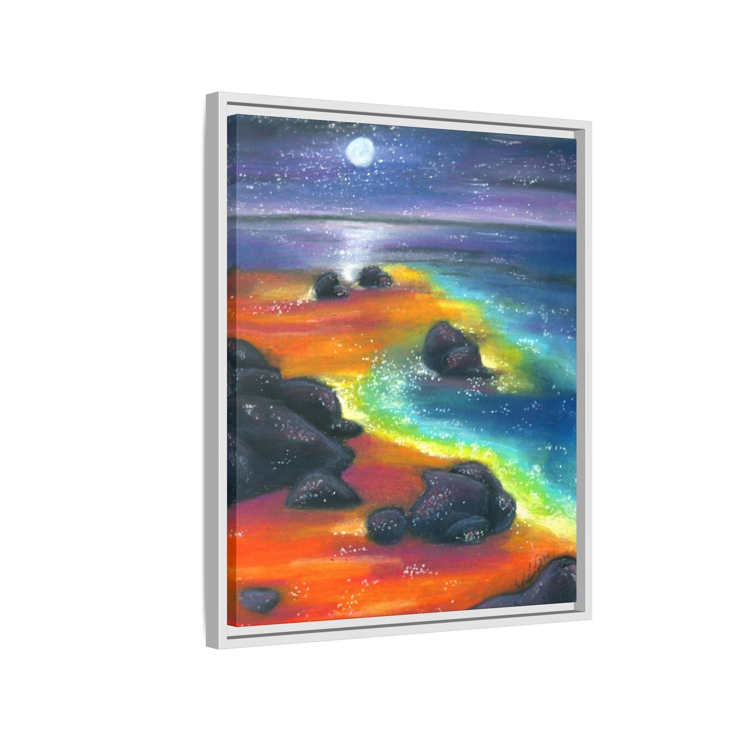 Beach at Night Frame Wall Art