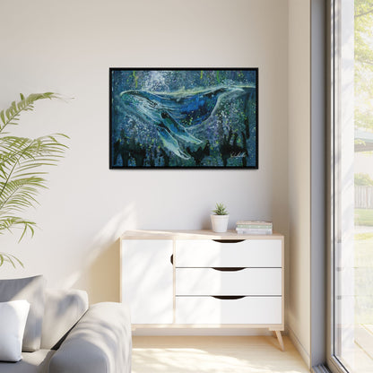 Watercolor Whale Framed Wall Art