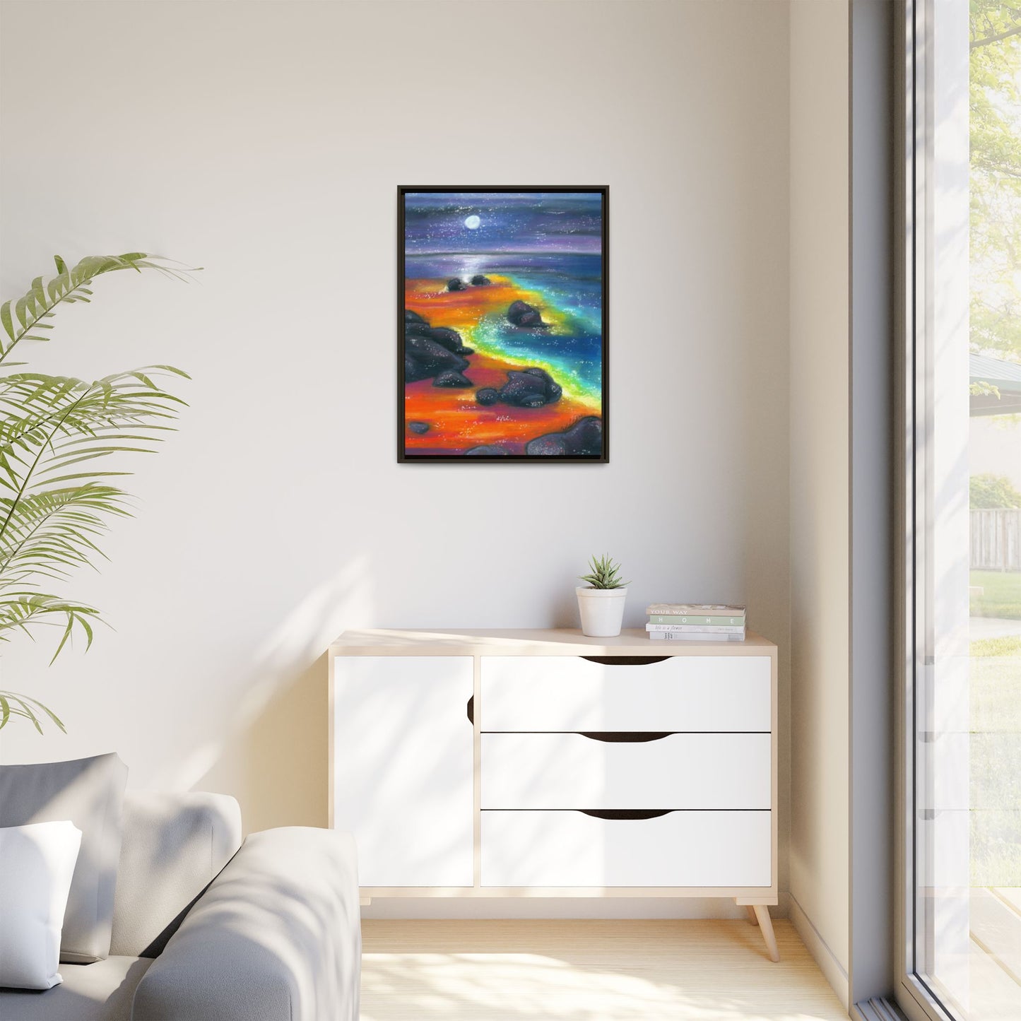 Beach at Night Frame Wall Art