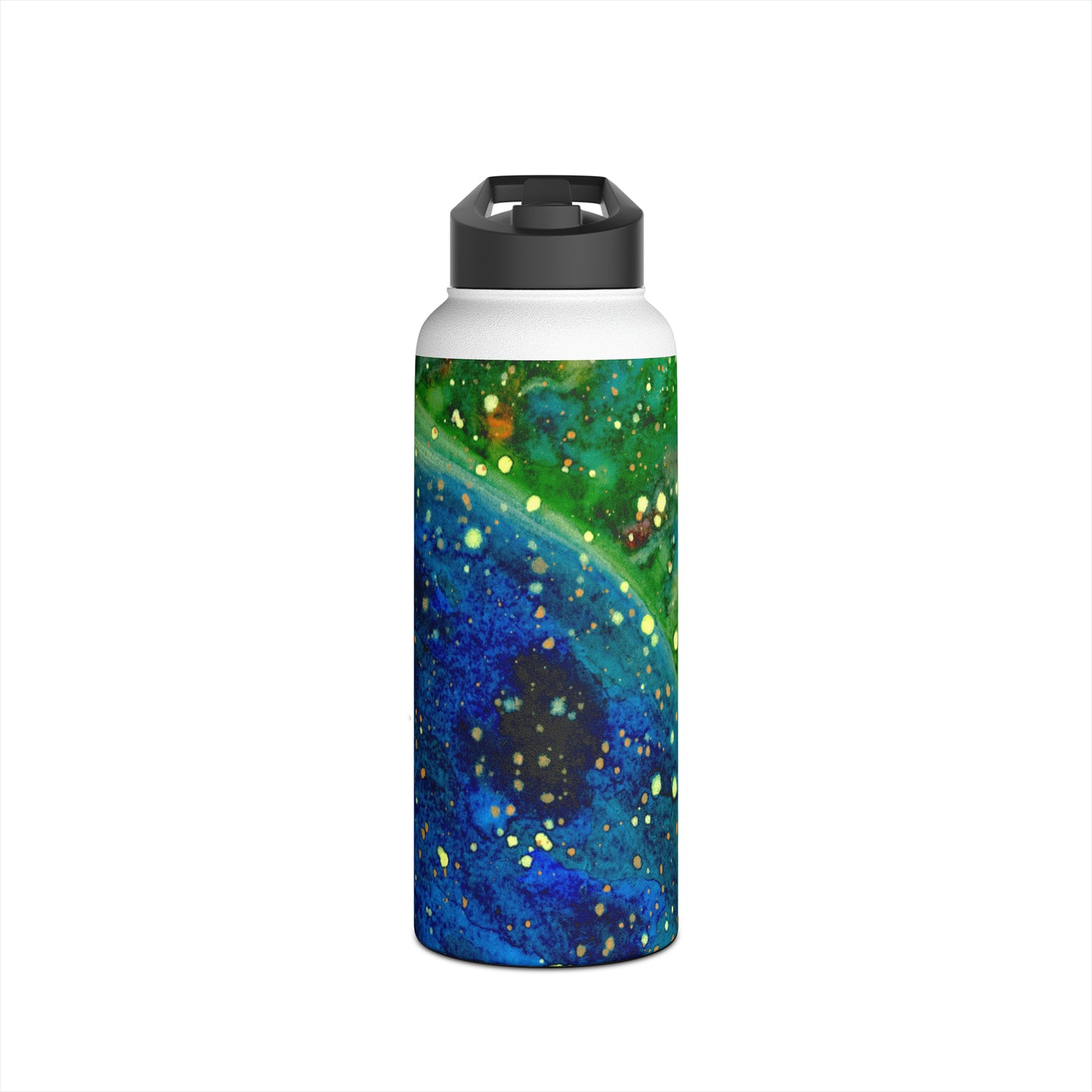 Blue Planet Galaxy Stainless Steel Water Bottle, Standard Lid