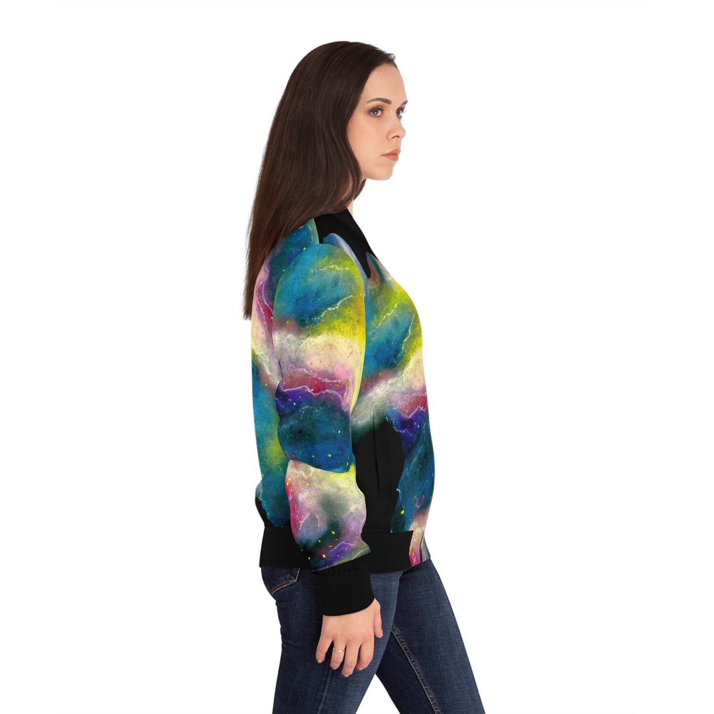 Sunrise Galaxy Women's Bomber Jacket (AOP)