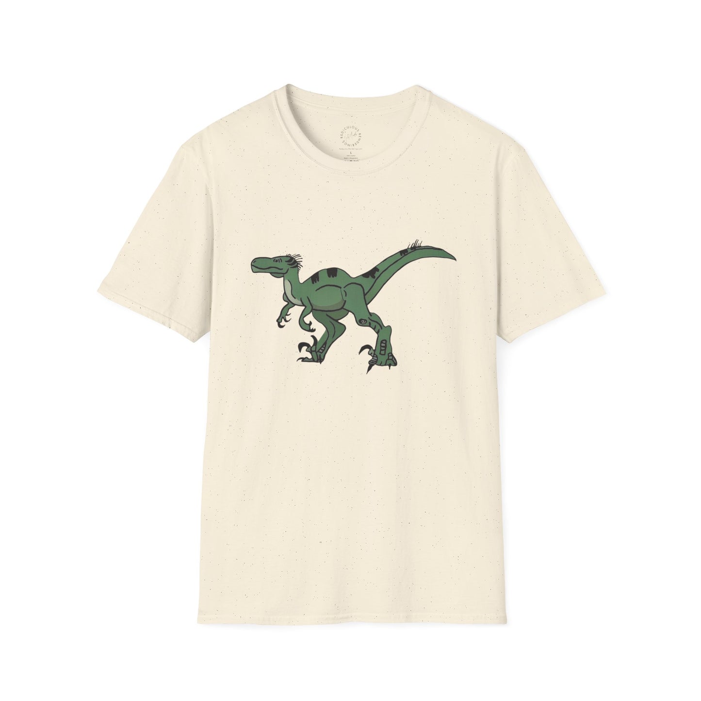 Raptor Graphic T-Shirt — Green Dinosaur Illustration Tee