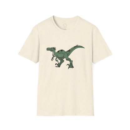 Raptor Graphic T-Shirt — Green Dinosaur Illustration Tee