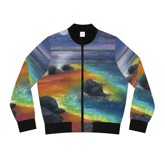 Night Beach Women's Bomber Jacket (AOP)