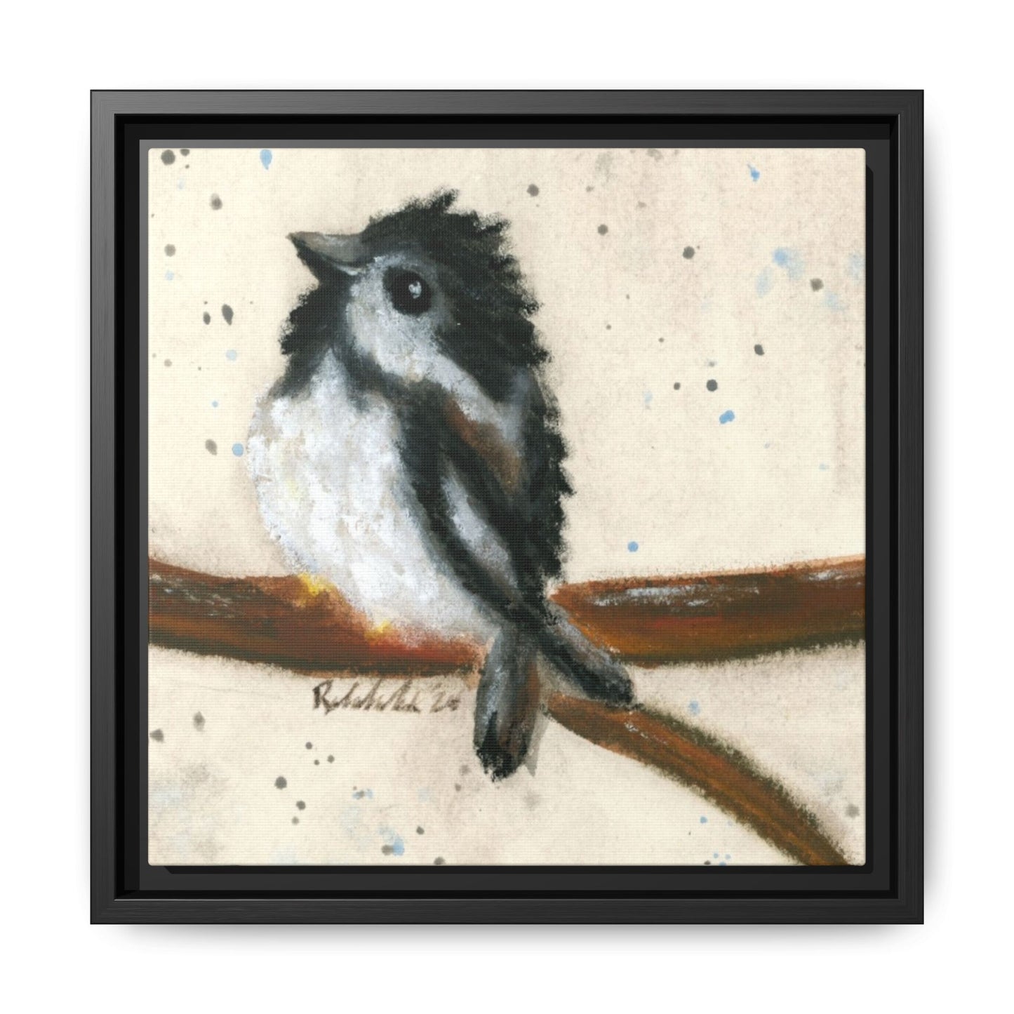 Black Finch Bird Framed Wall Art