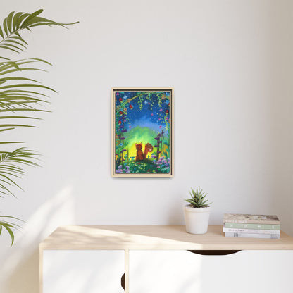 Fox Under Flowers Framed Wall Art
