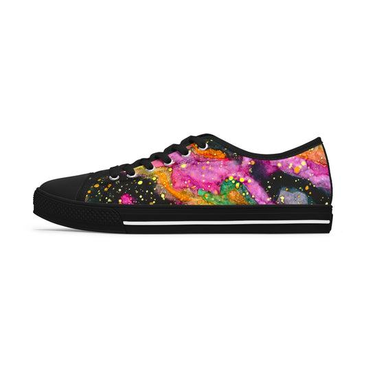 Low Top Sneakers — Vibrant Neon Galaxy Art Print for Women