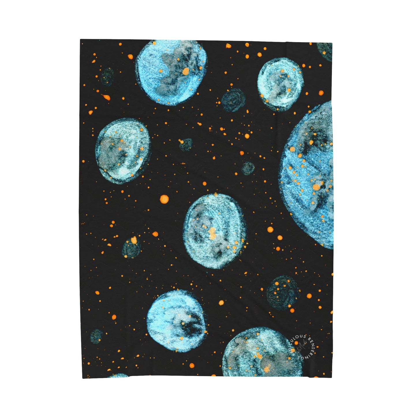 Little Blue Planets Galaxy Velveteen Plush Blanket