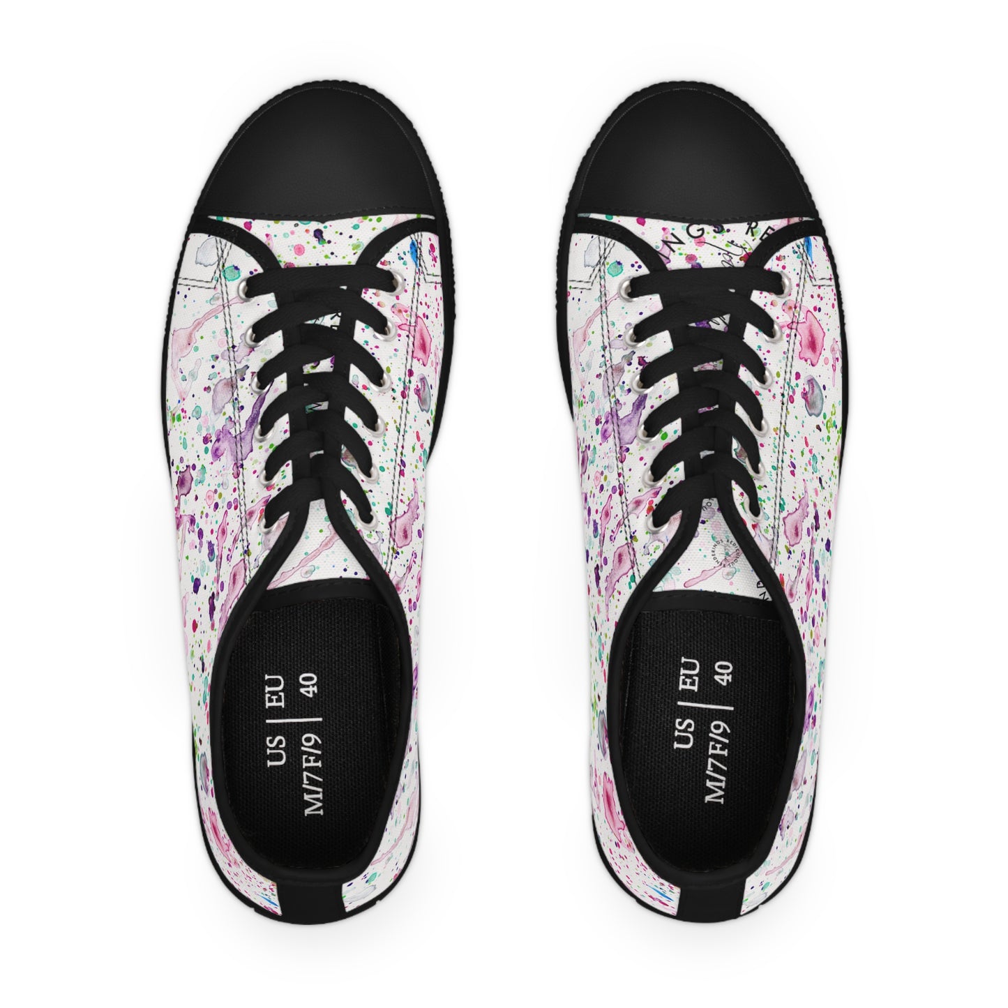 White Splashes Unisex Classic Low Top Sneakers