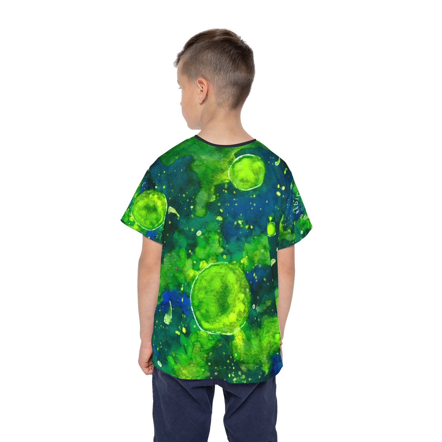 Green Galaxy Kids Sports Jersey (AOP)