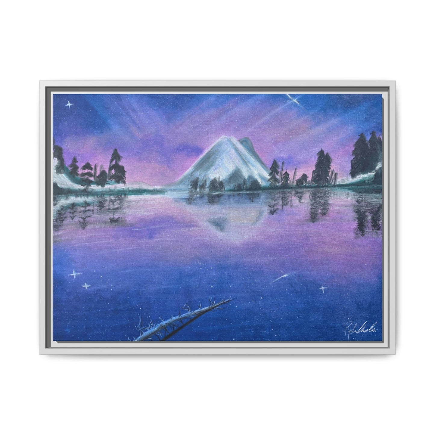Purple Sky Over Lone Mountain Framed Wall Art