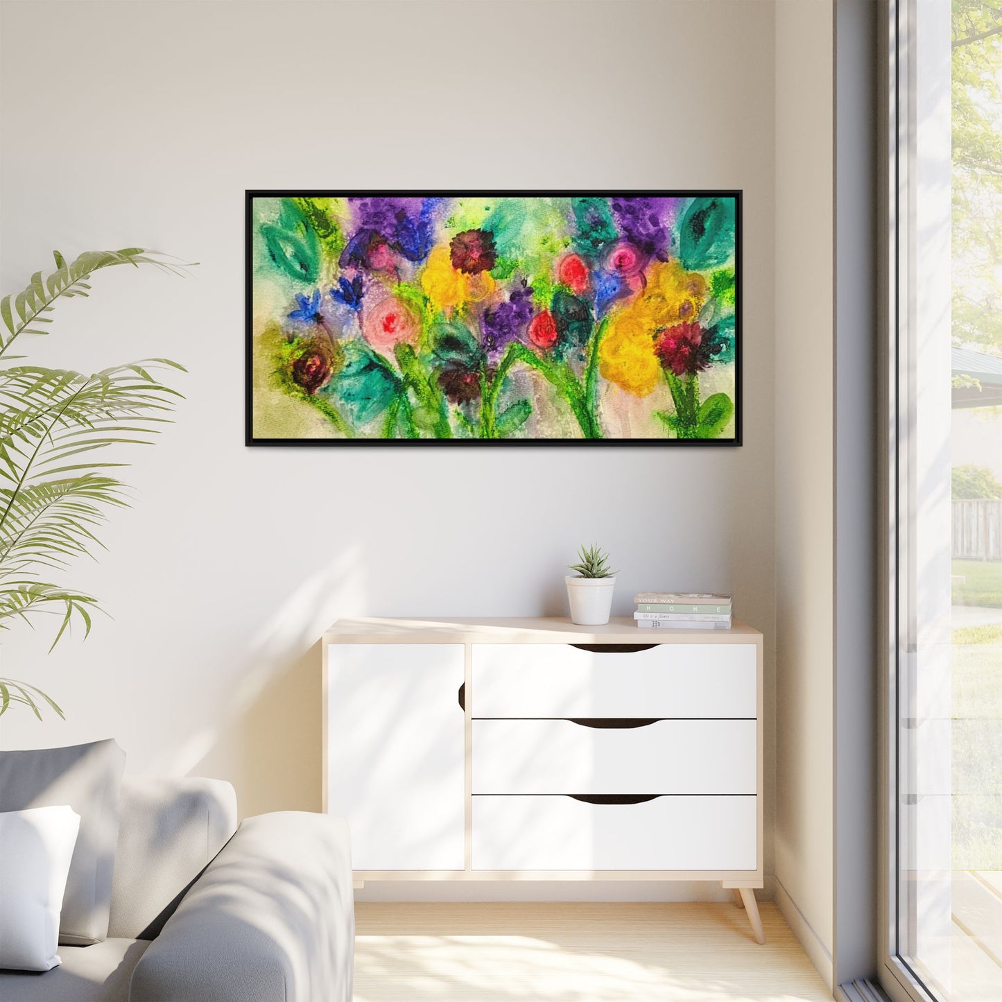 Abstract Flowers Framed Wall Art
