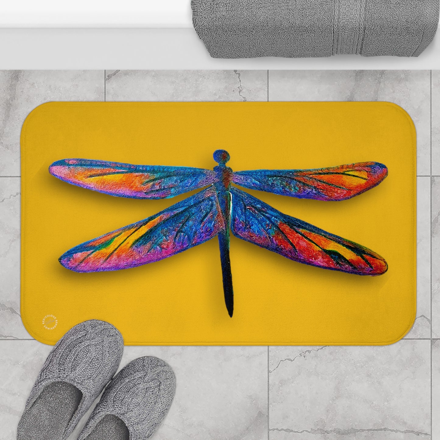 Dragon Fly Mat Bath Mat  Anti-Slip, 100% Microfiber Rug- Home & Bathroom Supplieslies