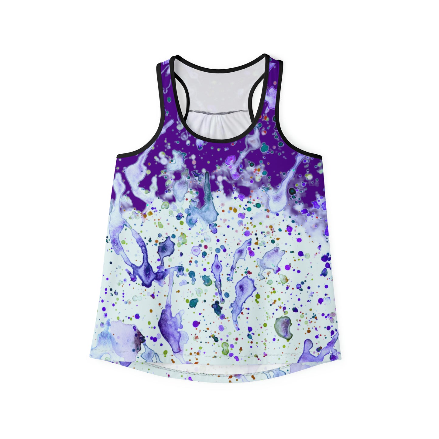 Purple Color Splash Women's Tank Top (AOP)