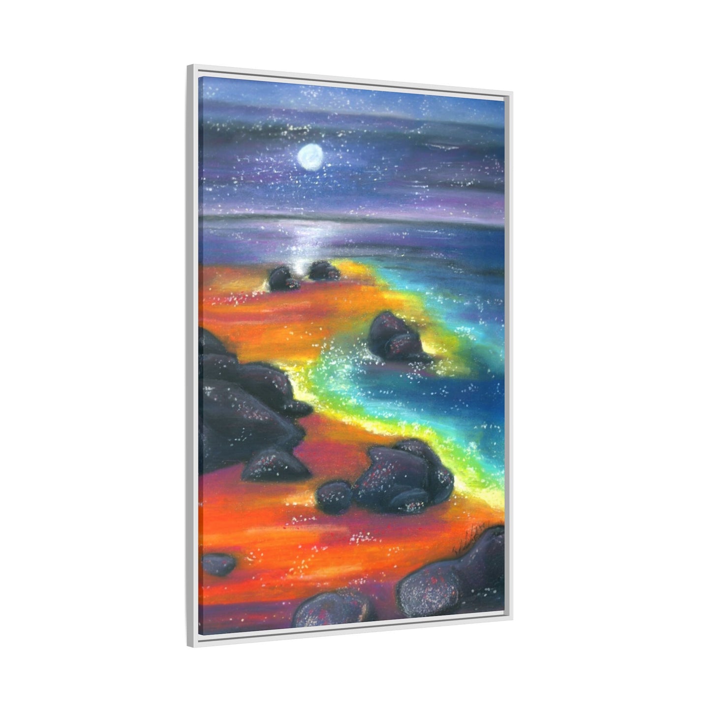 Beach at Night Frame Wall Art