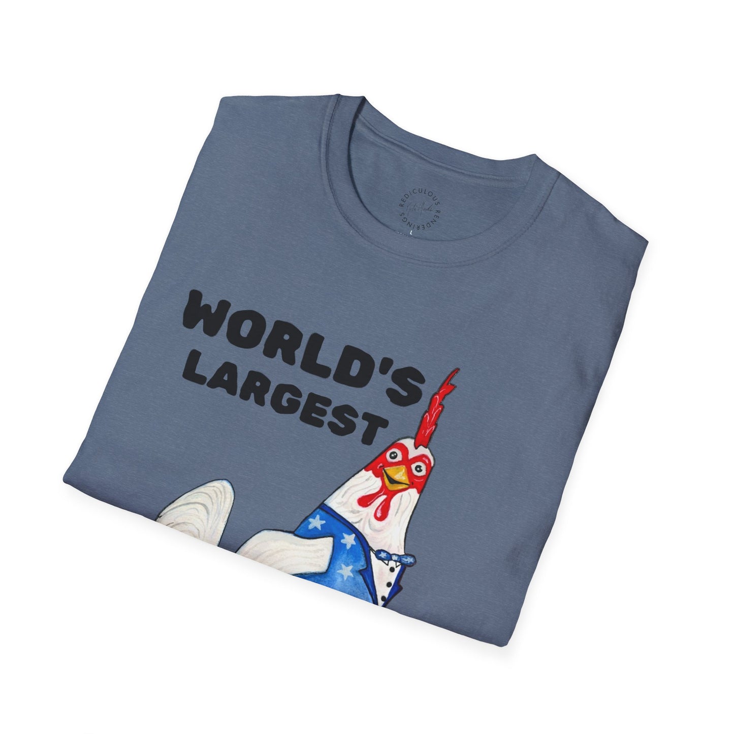 World's Largest Chicken T-Shirt — Funny Patriotic Rooster Tee