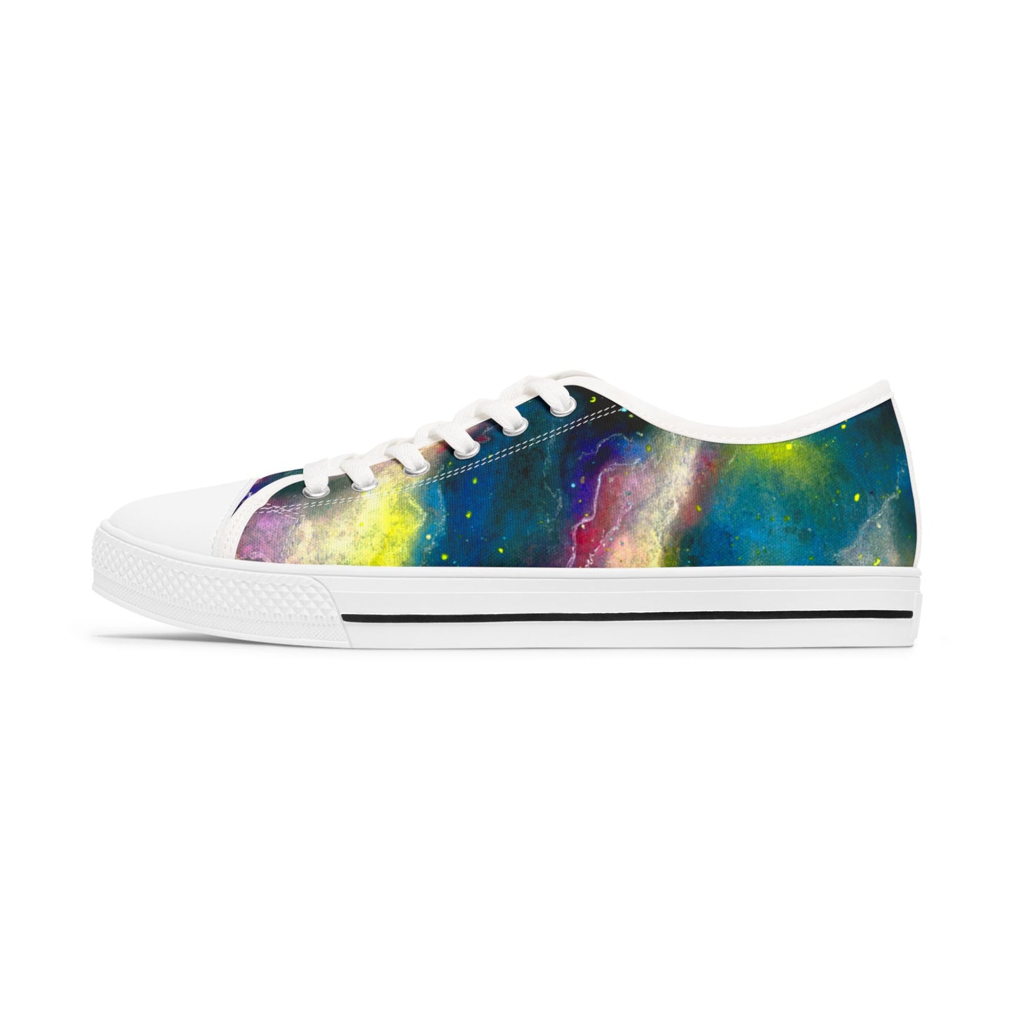 Galaxy Watercolor Low Top Sneakers — Women’s Colorful Space Print Shoes