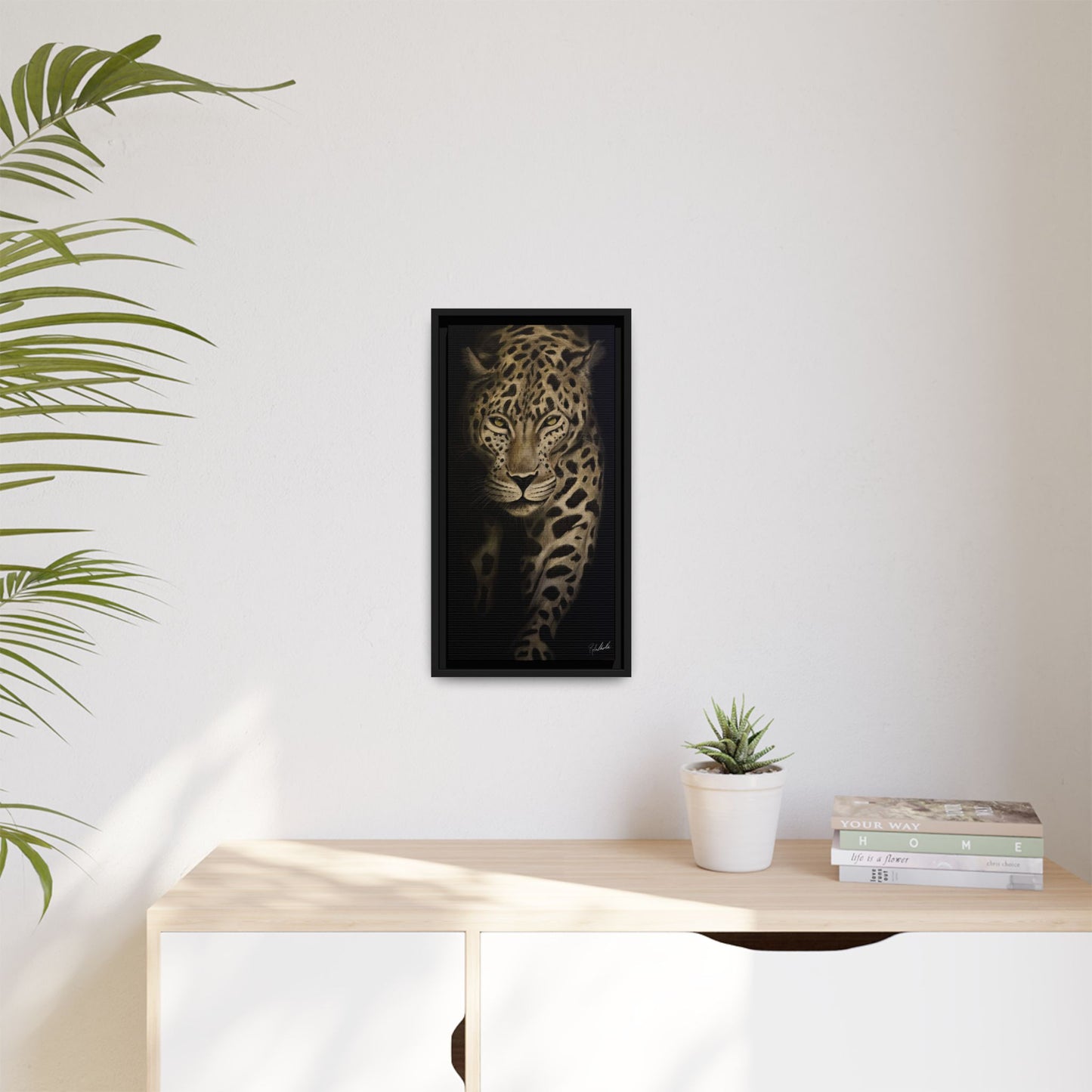 Leopard at Night Framed Wall Art
