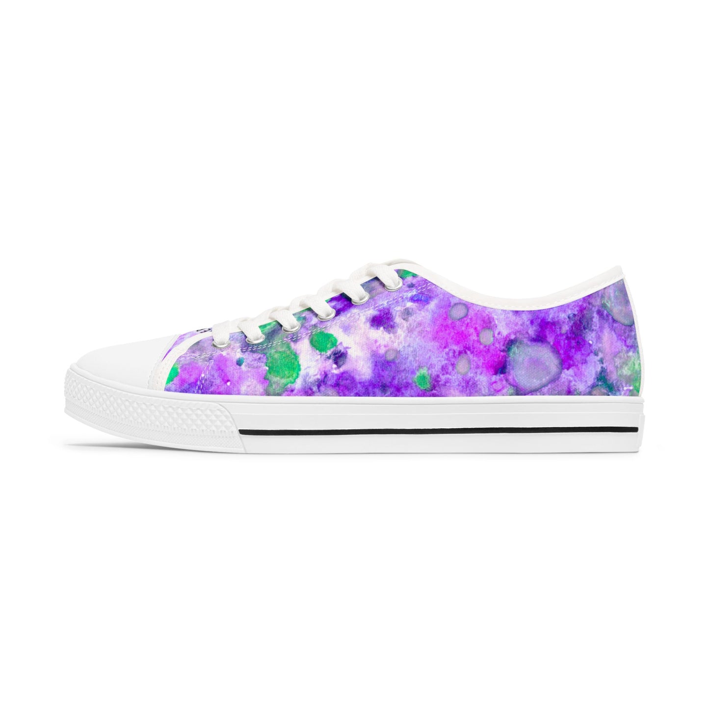 Purple Tie-Dye Low Top Sneakers — Women's Casual Canvas Shoes